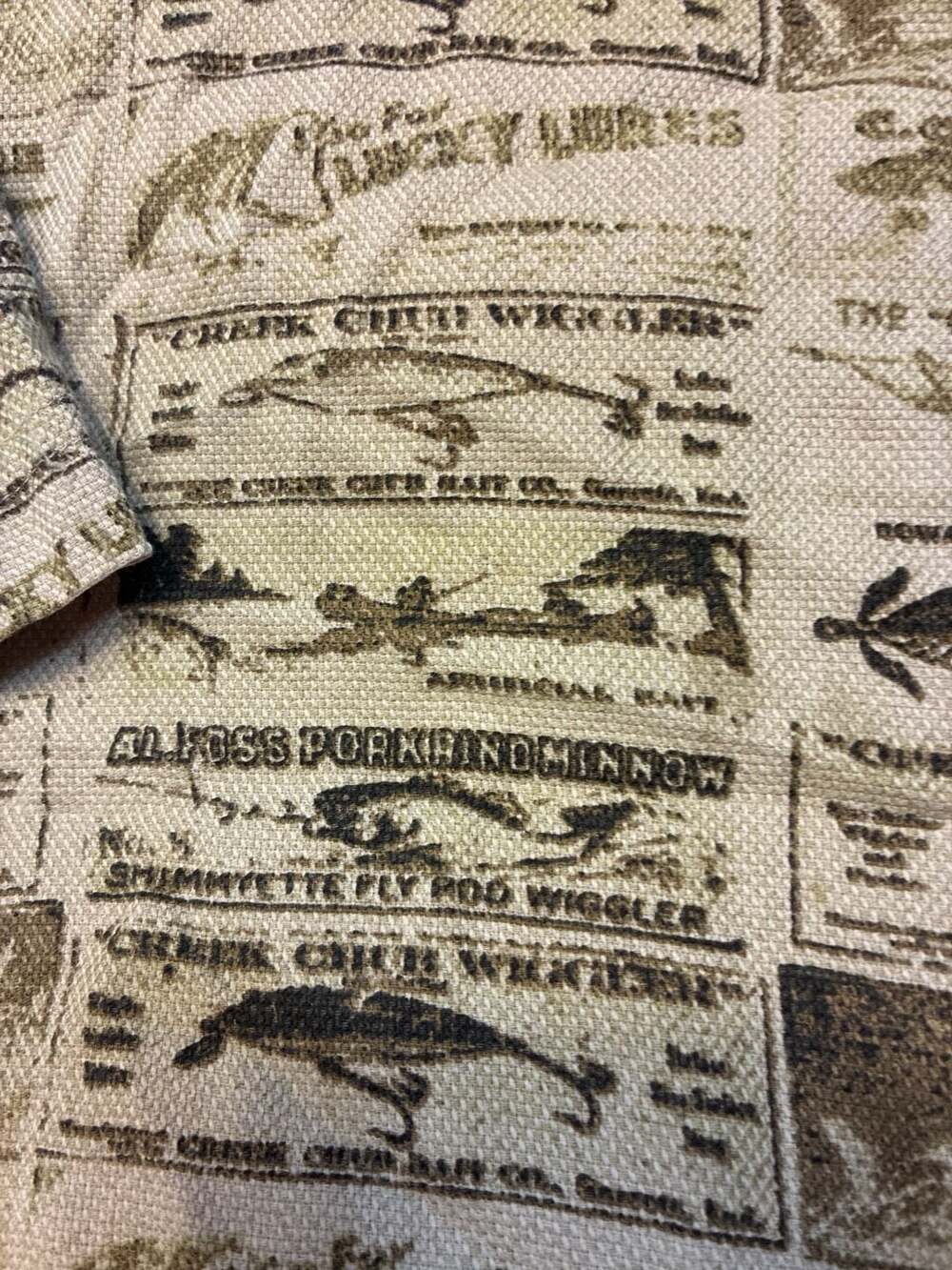 Woolrich Men's XL Vintage Fishing Lure Print Short Sleeve Button Down Shirt - Picture 7 of 11